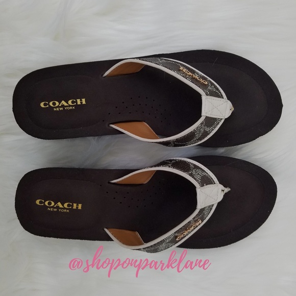 SOLD!! Coach Jolene Wedge Signature Sandals - Picture 6 of 6